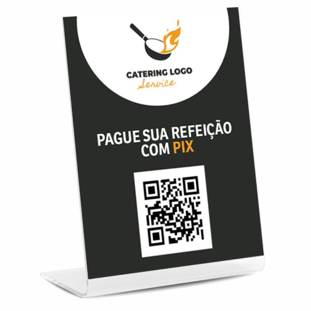 PLACA DE QR CODE PIX ACRÍLICO 3MM 150X210MM - 4X0 - 1unid - DPLS1C